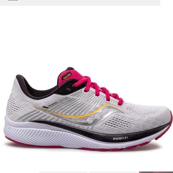 Saucony 8 Guide 14 Running Sneakers in Light Gray Burgundy - Picture 3 of 13